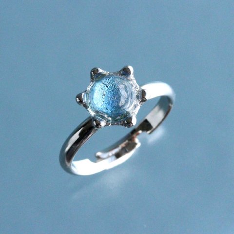 【再販】氷石glass ring blue