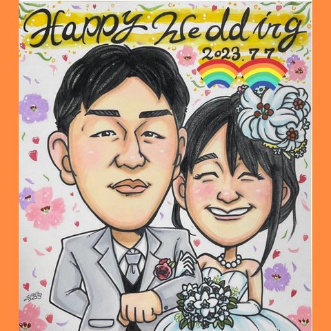 似顔絵オーダー♫  家族や大切な方へ記念日プレゼント♡ 還暦　古希　喜寿祝い　結婚式　ウェルカムボード　誕生日　出産祝いなどありがとうの気持ちを込めて💕✨