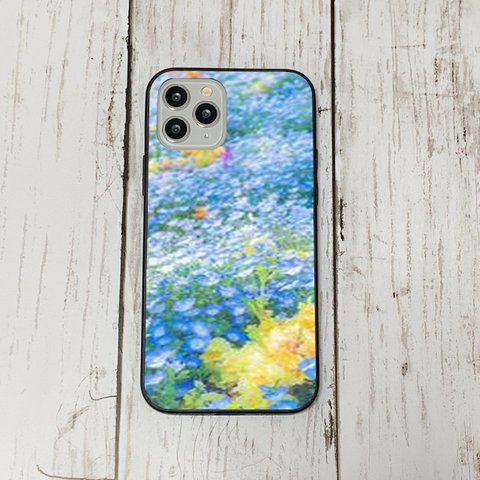 スマホケース21 期間限定 iphoneケース 強化ガラス おしゃれ 北欧 ネモフィラ　アイフォン　リバティ　かわいい　絵画 iface