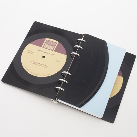 本物のレコードでできたノート「Logu」手帳 バインダー records note RN-003A