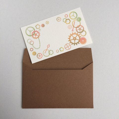 スチームパンクのミニ封筒&メッセージカード セット