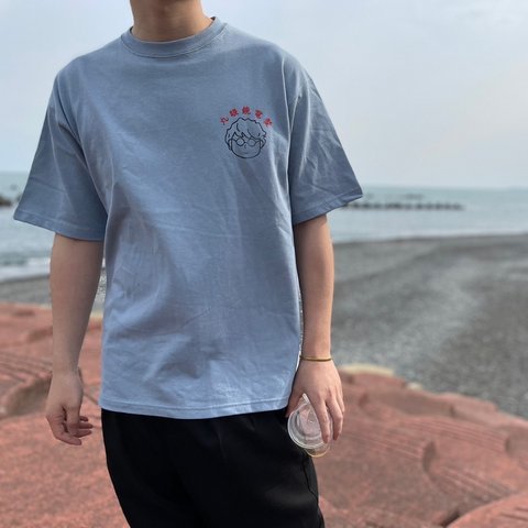 丸眼鏡ちゃんTシャツ　Tシャツ　半袖　夏服　ビッグシルエット　ワンポイント　胸ロゴ　《受注制作》