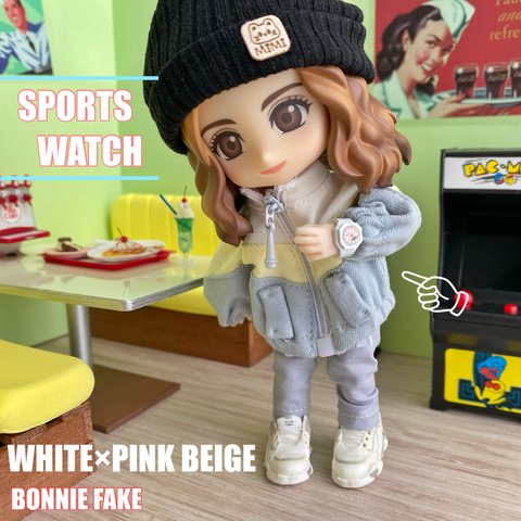 ♛【SPORTS WATCH】S size 〈WHITE×PINK BEIGE〉
