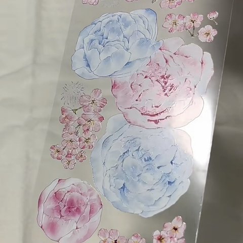 1ループ✂️切り売り　海外PETテープ　芍药时 古风花卉