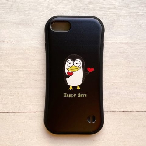 スマホケース　iPhoneケース　ペンギン　グリップケース