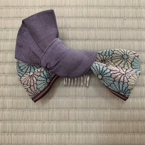 畳縁 リボン 薄紫×織部7