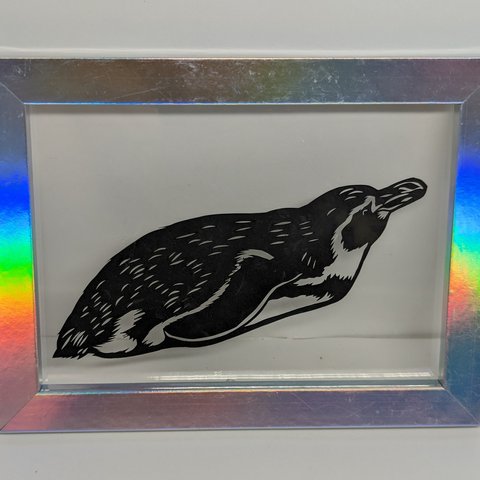 フンボルトペンギンの切り絵