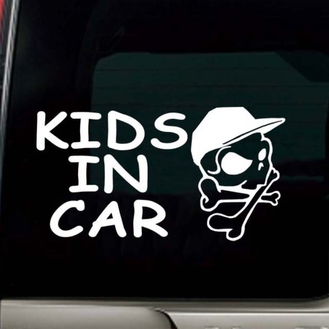 キッズインカー ステッカー kids in car/ベビーインカー スカル