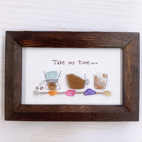 【再販】シーグラスアート　coffee☕️