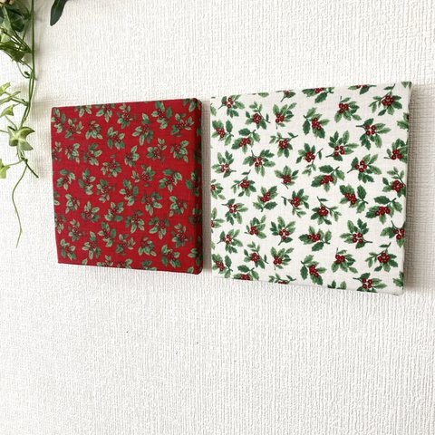 ファブリックパネル クリスマス red,white