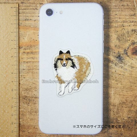 春のコリー　コリー犬　刺繍ワッペン