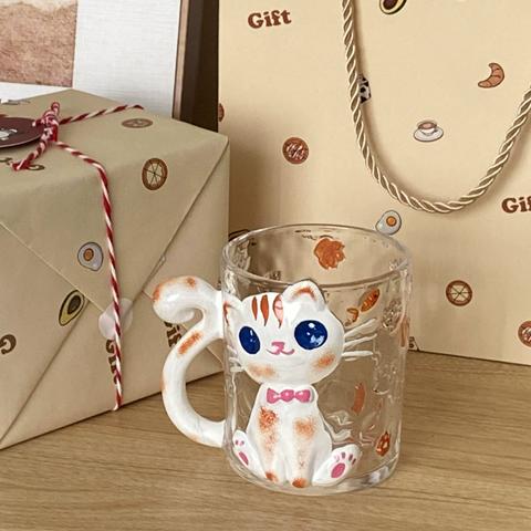 かわいいキャラクター猫カップコーヒーカップグラス