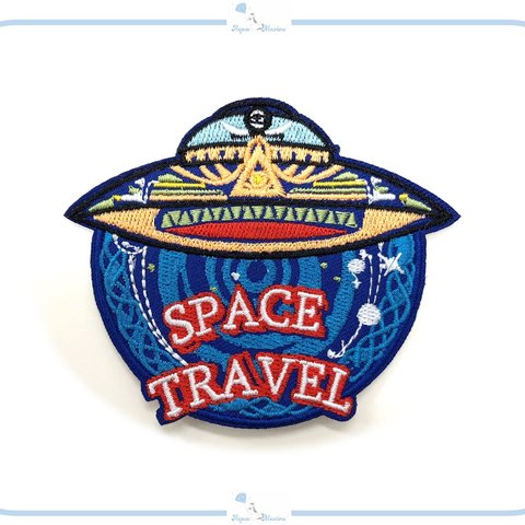 ES69 アップリケ 刺繍 デザイン space travel 宇宙 UFO 宇宙旅行 ハンドメイド リメイク 刺繍 手芸 海外 インポート アイロン ワッペン