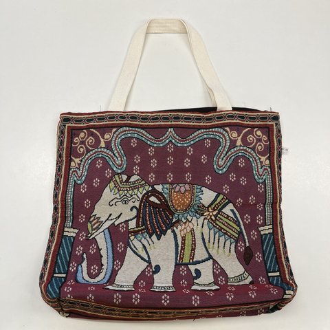 象の刺繍トートバッグ th012