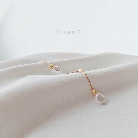 ピアス イヤリング コインパールとスターダストピアス/イヤリング🍀ロングピアス/イヤリング🍀シンプルピアス/イヤリング🍀パールピアス/イヤリング