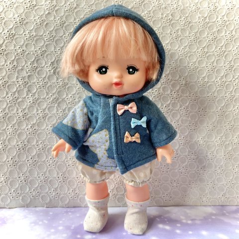 キルトニットのコートセット　冬　メルちゃん　メルちゃん服