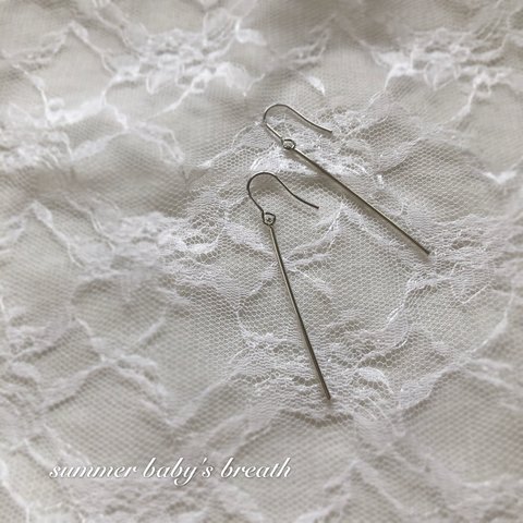 アレルギー対応✴︎再販2♡silver シンプル スティック♡ピアス・イヤリング