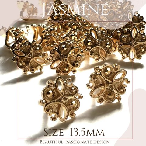 即納♡ゴールドぼたん　お花ボタン　フラワーボタン　外径13.5mm 35個入り