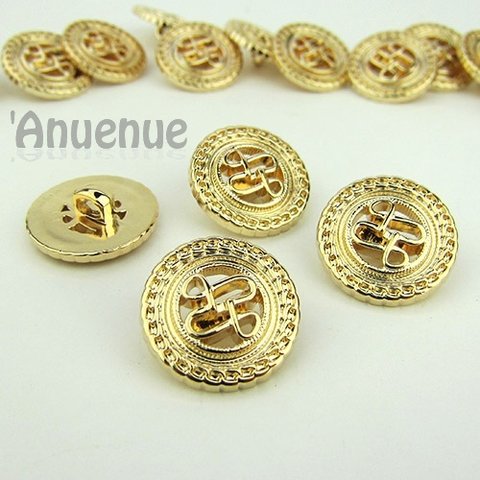 透かしシャンクボタン　21mm【Antique gold】4個