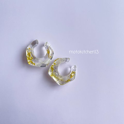 白い紫陽花(カク)イヤカフ　