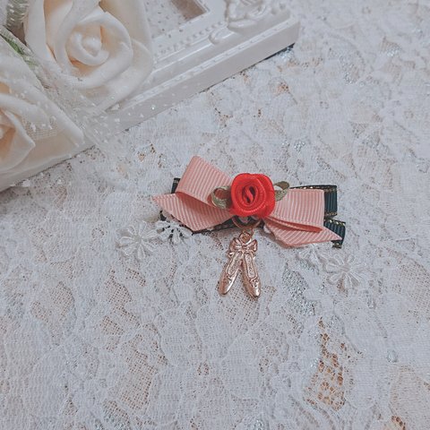 クラシカル ロリィタ ロリータ 🎀 薔薇🌹リボン🎀アクセサリーꕤ୭* ヘアクリップ/ポニーフック/ブローチ 