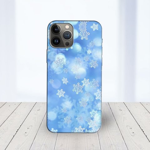 ★ほぼ全機種対応 スマホケース  ★雪の結晶 　iPhone Android