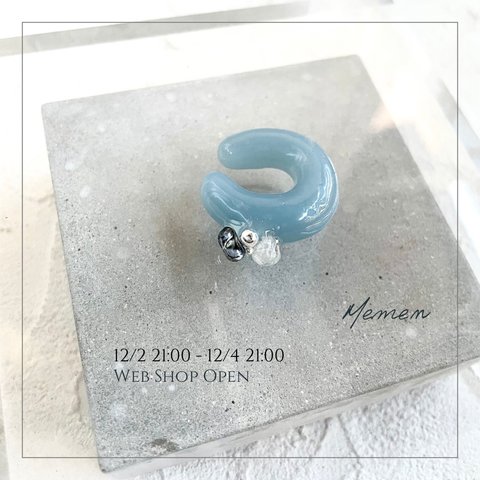 grayish blue resin ear cuff