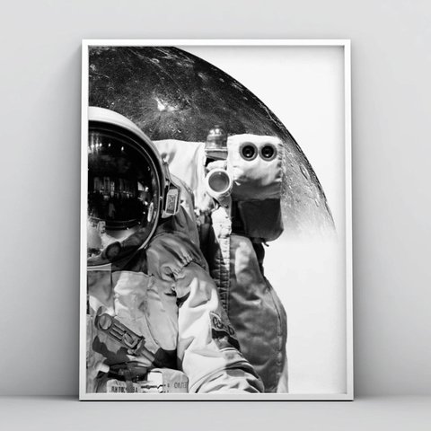 A4 アートポスター 「宇宙飛行士1」　おしゃれ 北欧 インテリア 雑貨