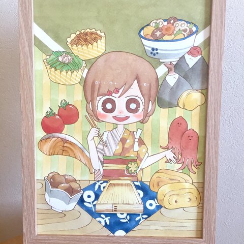 イラスト原画 お弁当ちゃん