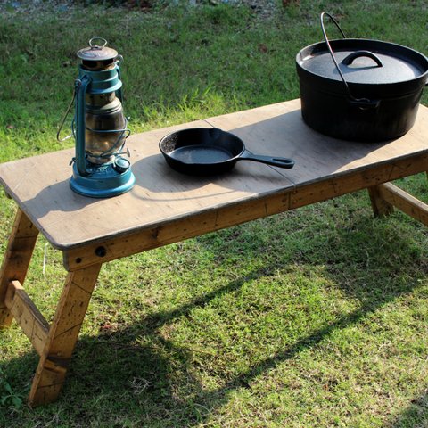 折りたたみラックテーブル　アンティーク風ダメージ　エイジング　キャンプ　アウトドア　camp outdoor 