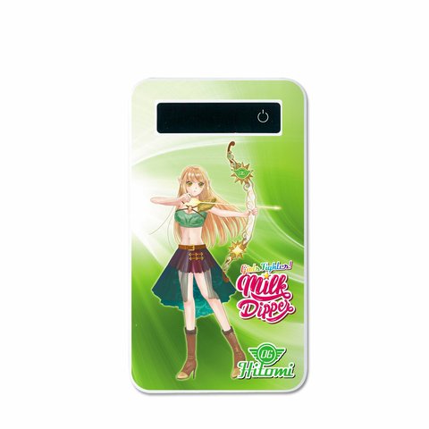 モバイルバッテリー 4000mAh 極薄 軽量！【Milk Dipper☆Hitomi】