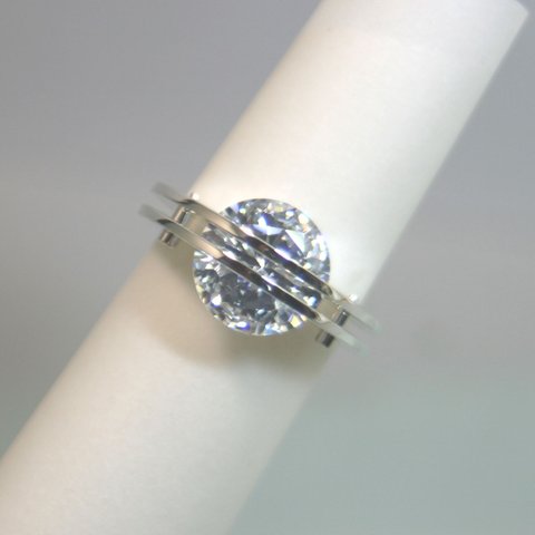 The Parallel Lines Ring Silver CubicZirconia【受注制作】