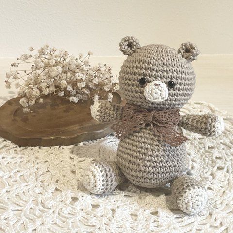 ˗ˏˋ amigurumi  kuma🧸🤍🤍 ˎˊ˗　ファーストトイ　あみぐるみ　くま　うさぎ　いぬ　きょうりゅう