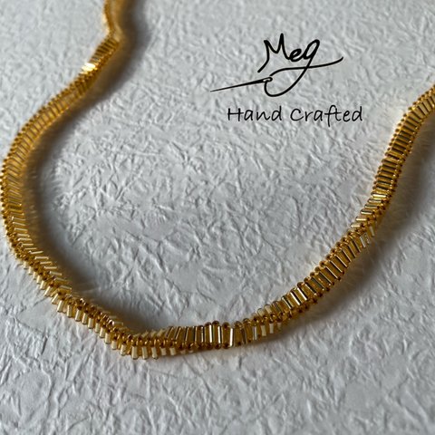 ☋ Bead stitch necklace 《Gold》☋