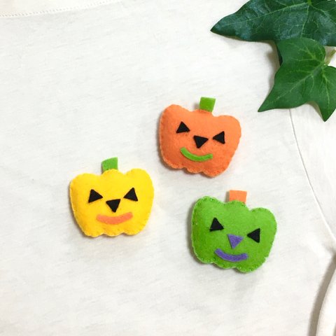 ハロウィン☆かぼちゃのブローチ