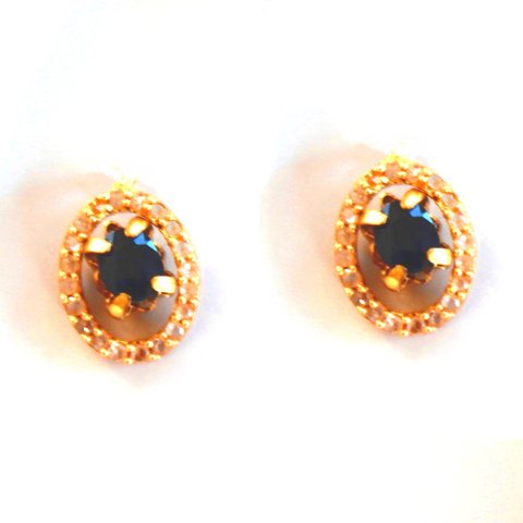 - love sapphire - Diamond & Blue Sapphire Earrings