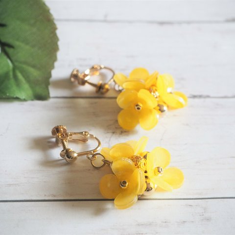 菜の花のイヤリング＆ピアス