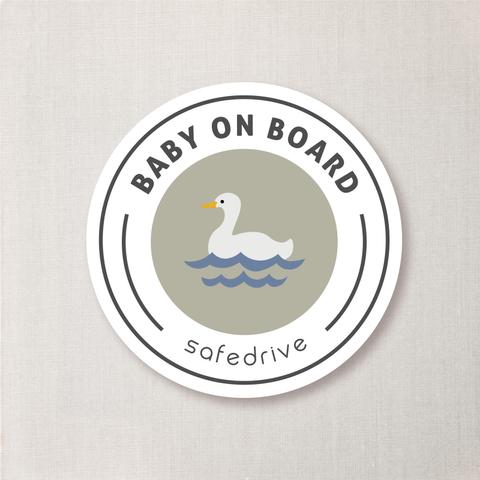 （アヒル）Baby on boardマグネットステッカー