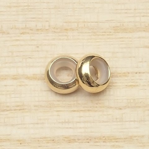 14KGF ストッパーロンデルビーズ 8mm【1コ販売】(14K-477BZ