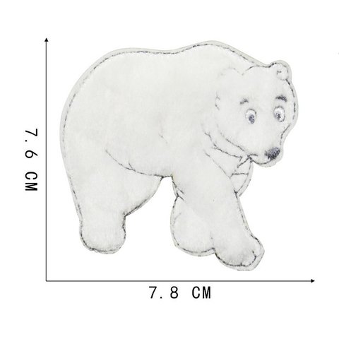 白熊 北極熊 クマ ワッペン アップリケ アイロン対応 1枚