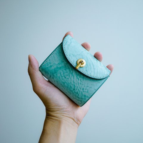 flap mini wallet [ pastel green ] オコシ金具 ver.  ミニ財布 コンパクトウォレット