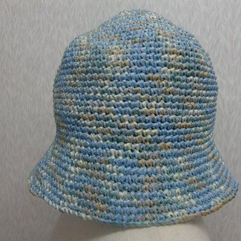 手編みサマー帽子Lサイズ　オリジナル一点物