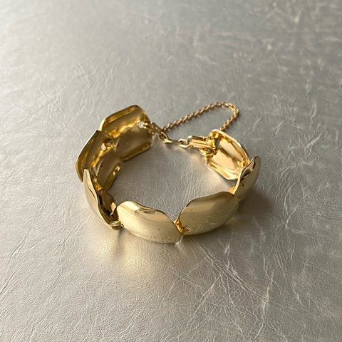 Vintage 80s USA retro gold oval chain bracelet レトロ アメリカ ヴィンテージ ゴールド オーバル チェーン ブレスレット