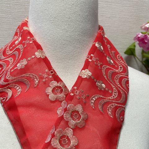 刺繍半衿 半襟 A 《送料無料》