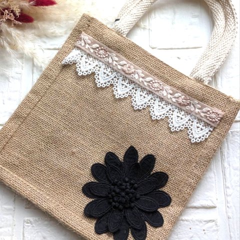 Summer✣SALE！！New✤インド刺繍リボンのジュートバッグ☆