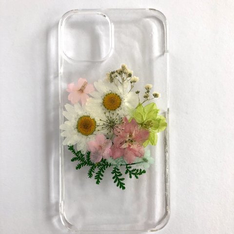 押し花スマホケース　iPhone13　