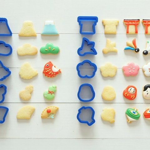 お正月ミニミニ10点セット【約2.5cm】クッキー型・クッキーカッター