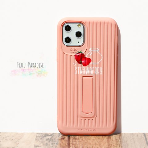  iPhone11Pro ピンク【 ストロベリー 】iPhoneケース ラゲッジケース