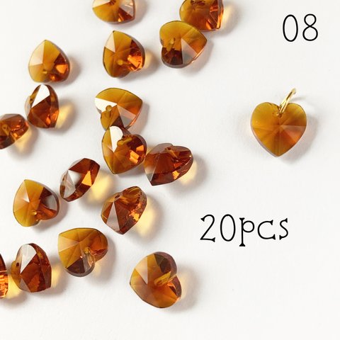 【送料無料】 Crystal Heart 20pcs＊08 Braun