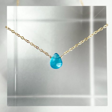 14kgf/ Neon Blue Apatite  Necklace